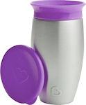 Munchkin Cănuțe pentru Copii și Bebeluși Miracle 360 Stainless din Plastic Violet 1buc 296ml pentru m+