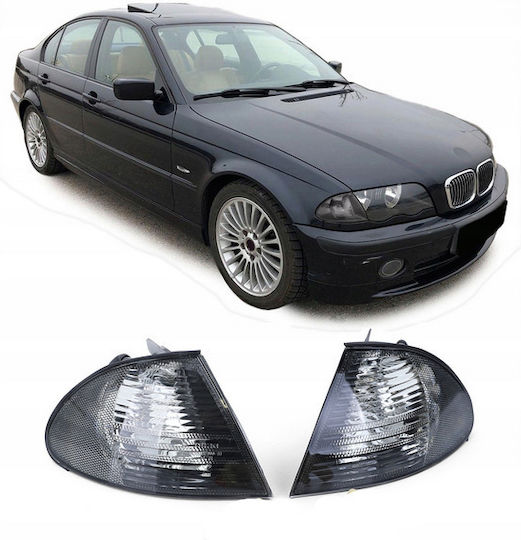 Γωνιακά Μπροστινά Φλας Bmw 3 E46 99-01 Sedan Touring Smoke 2 Τεμάχια Depo Kpbm17