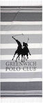 Greenwich Polo Club Πετσέτα Θαλάσσης Παρεό Κρόσσια Γκρι 170x80cm 100 Cotton 3841
