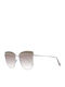 Ana Hickmann Women's Sunglasses with Silver Metal Frame and Brown Gradient Lens AH3190 02S