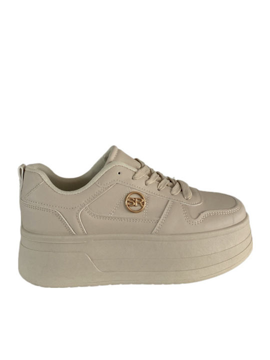 Γυναικεία Flatforms Sneakers Μπεζ