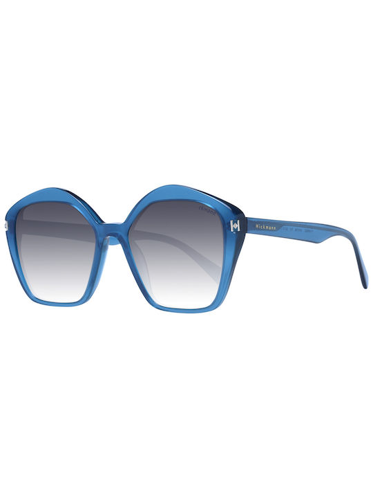 Ana Hickmann Women's Sunglasses with Blue Plastic Frame and Gray Gradient Lens HI9166 T01