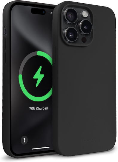 Crong Color Back Cover Σιλικόνης Μαύρο (iPhone 15 Pro)