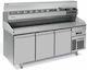 Inoxcon Edelstahl Kühltisch Pizza mit Schublade und Kühlaggregat L233xB80xH97cm