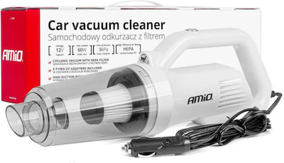 AMiO Car Handheld Vacuum Dry Vacuuming with Power 60W & Car Socket Cable 12V Transparent