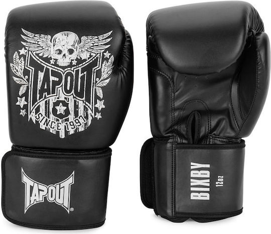 Tapout Γάντια Πυγμαχίας από Συνθετικό Δέρμα για Αγώνα Μαύρα