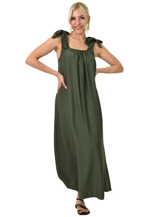 Potre Sommer Maxi Kleid Haki