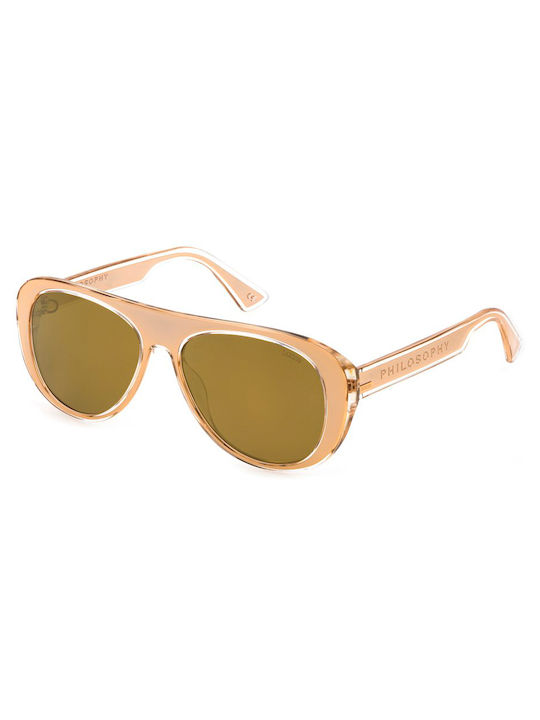 Lozza Women's Sunglasses with Beige Plastic Frame and Brown Lens SL4255V 880G