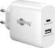 Goobay Φορτιστής Χωρίς Καλώδιο με Θύρα USB-A και Θύρα USB-C 65W Power Delivery Λευκός (65410)
