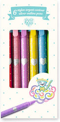 Set 6 Silver Contour Markers Djeco