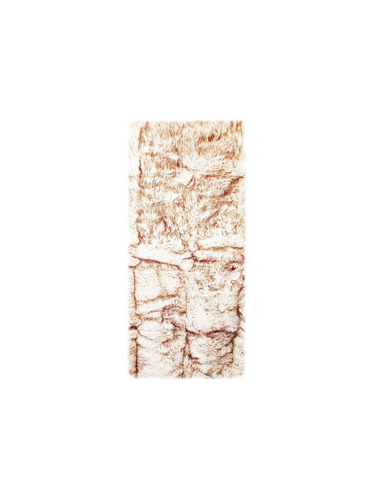 TnS Χαλί Ορθογώνιο Shaggy Λευκό-καφέ 120x170cm