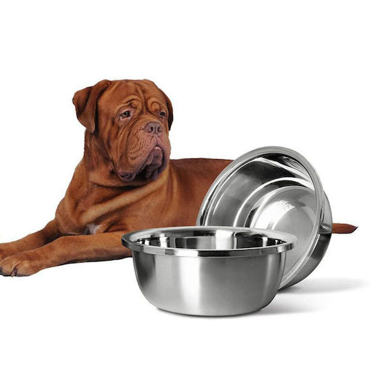 Animal Stainless Steel Bowl Food for Dog & Cat 7lt in Silver Color