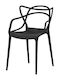 Abstract Dining Room Polypropylene Chair Black 4pcs