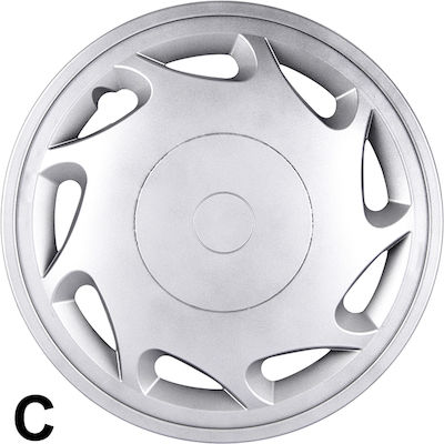 Autoline Car Hubcap Set 11457 14" 4pcs Silver