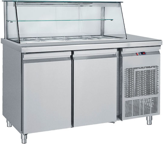 Vitrina frigorifică pentru salate cu două uși, mașină de răcire, dimensiuni 100x70x130cm