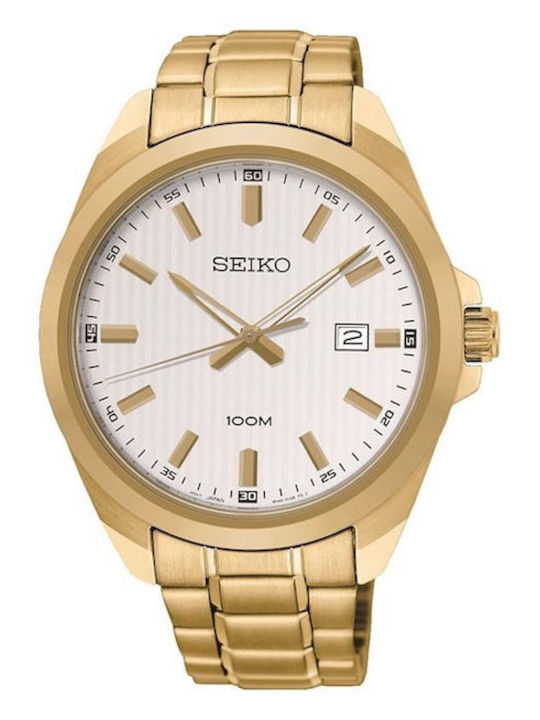 Seiko Γυναικείο Ρολόι Μπαταρίας με Χρυσό Μεταλλικό Μπρασελέ