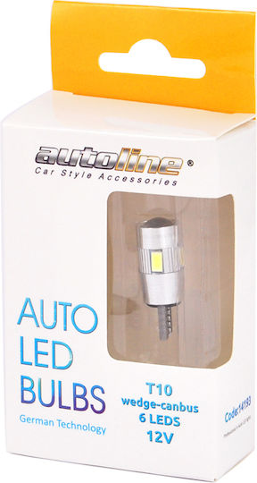 Autoline Λάμπες Αυτοκινήτου Wedge CanBus T10 Canbus LED Λευκό 12V 2τμχ