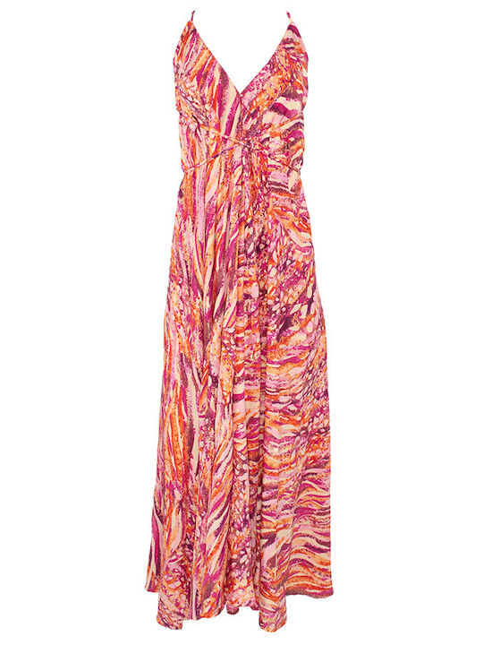 Lara Ethnics Maxi Dress Satin Pink