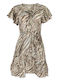 Lara Ethnics Kalyvia Mini Dress Wrap with Ruffle Khaki