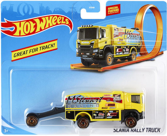 Hot Wheels Truck Track Stars Scania Rally Truck Yellow Yellow 1:64 For 3+ Years Old