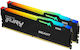 Kingston Fury Beast RGB 16ГБ DDR5 RAM с 2 модула (2x8GB) и Скорост 6000 за Настолен компютър