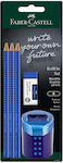 Faber-Castell Pencil Set with Eraser Blue