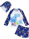 Babykids Kinder Badeanzug Bademoden-Set mit Hut Blau