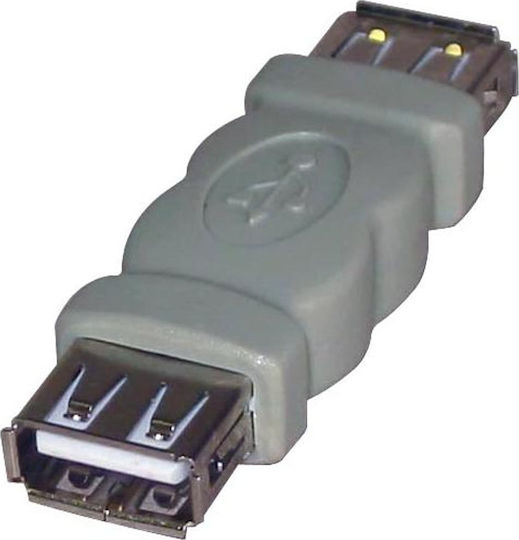 Logo Collection Μετατροπέας USB-A female σε USB-A female Γκρι 1τμχ 68041