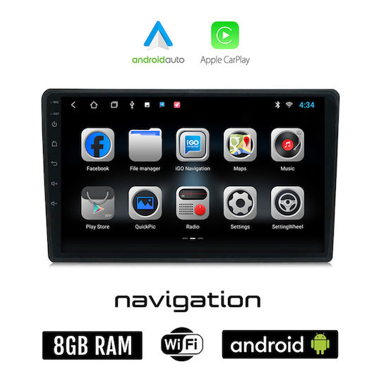 Car Audio System for Citroen C4 Cactus 2014 2021 (Bluetooth/USB/WiFi/GPS/Apple-Carplay/Android-Auto) with Touch Screen 9"