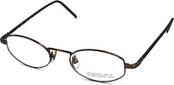 DKNY Women's Metal Prescription Eyeglass Frame Brown