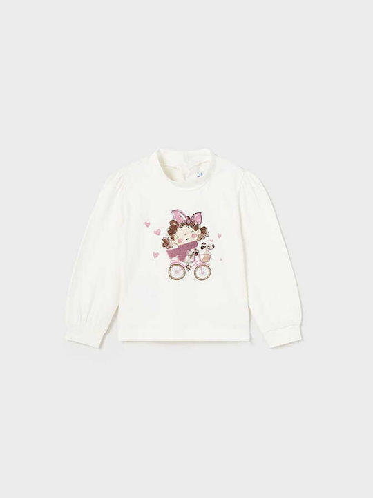 Mayoral Kids Blouse Long Sleeve ecru-pink