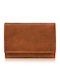 Small Leather Women's Wallet Classic with RFID Orange