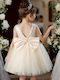 Mädchenkleid Ärmellos Für Blumenmädchen Champagne