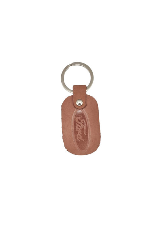 Brown Leather Ford Keychain 9939-k