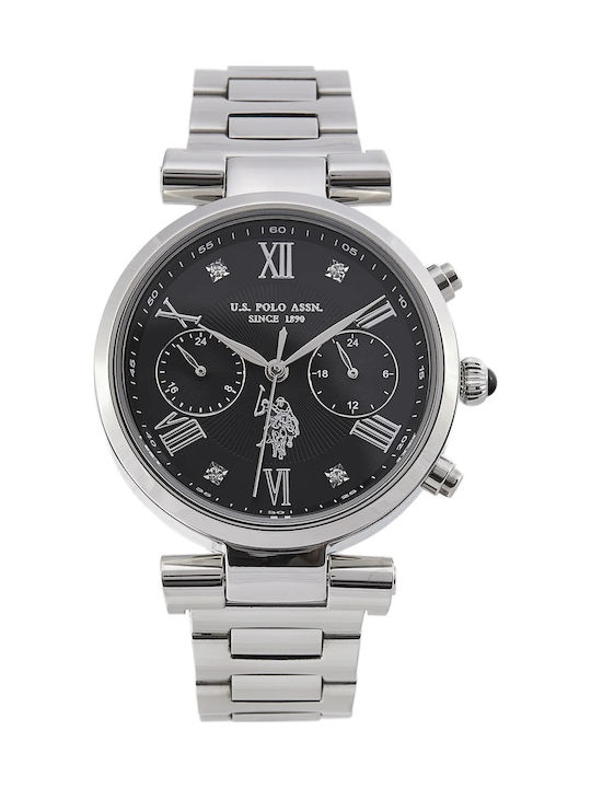 U.S. Polo Assn. Crystals Дамски Часовник Хроног...