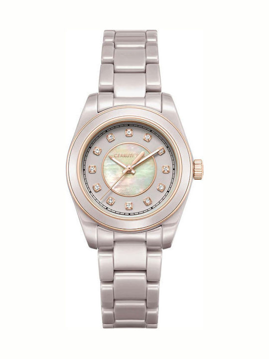 Cerruti Crystals Ceas de Damă cu Roz Brățară Me...