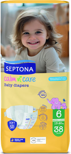 Septona Scutece cu bandă adezivă Calm & Care Nr. 6 pentru 13-20kg 38buc