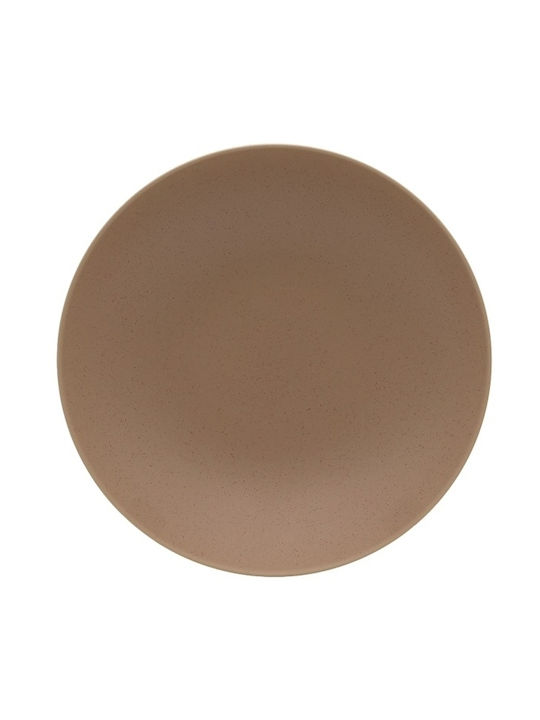 Ready Plate Soup made of Porcelain Brown with Diameter 24cm 12pcs