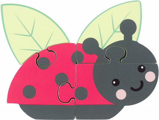 Дървено Детски Пъзел с Шипове Ladybug 3d 4бр Orange Tree Toys