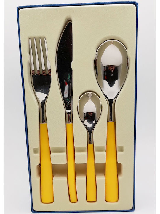 Ιωνία Cutlery Set Stainless Yellow 24pcs