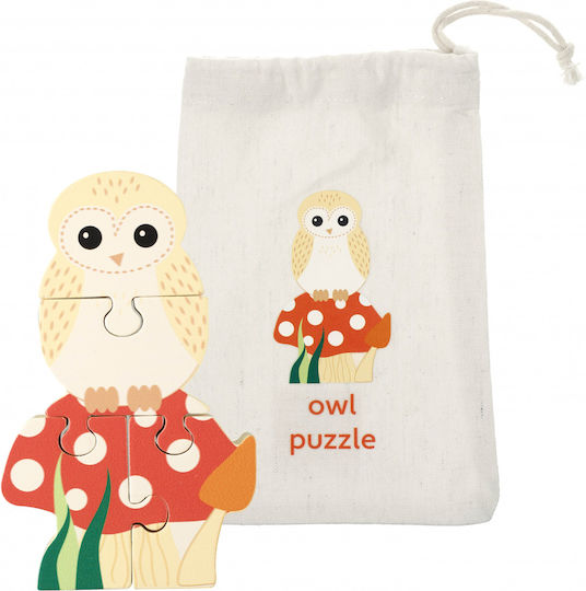 Holz Kinder Steckpuzzle Mini 3d Owl 4pcs Orange Tree Toys
