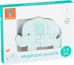 Holz Kinder Steckpuzzle Elephant 4pcs Orange Tree Toys