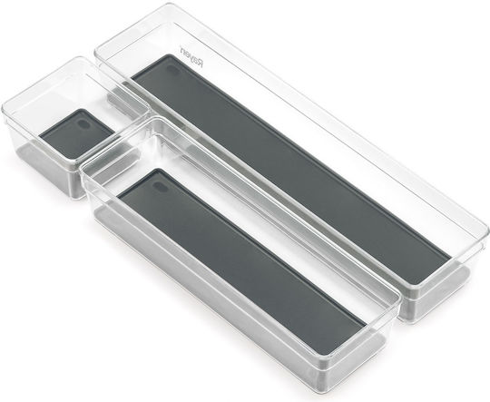 Rayen Rayen Schubladenteiler Kunststoff Transparent/Grau 3Stücke