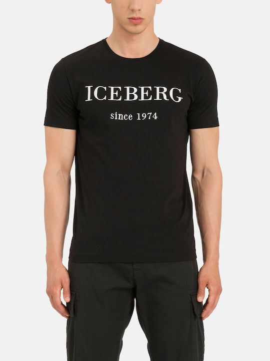 Iceberg Tricou pentru bărbați cu mâneci scurte Black