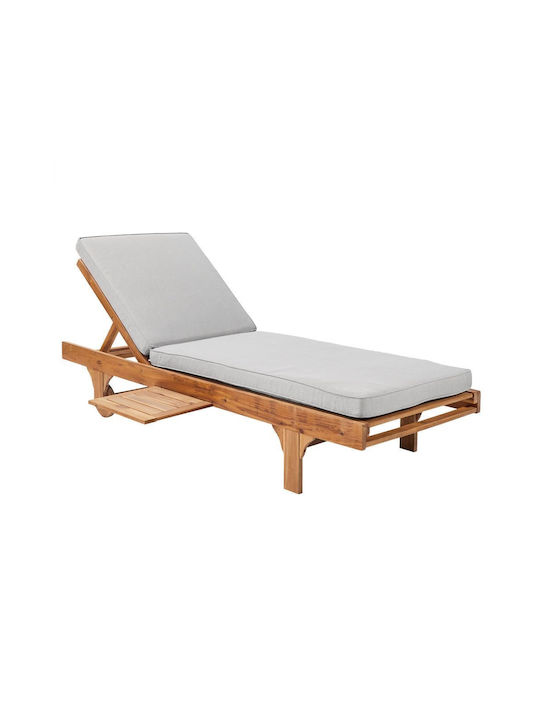 Deckchair Wooden Somerset with Cushion Brown with Table 200x70x30cm.