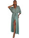 Sommer Maxi Hemdkleid Grün