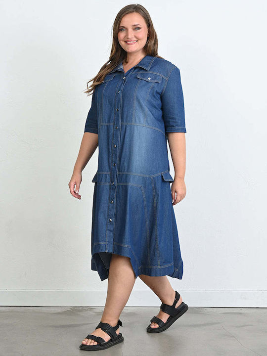 Bubble Chic Summer Dress Blue