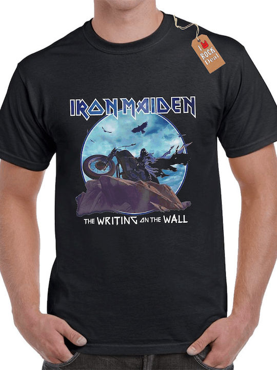 Rock Deal Iron Maiden Schreibendes Wand T-Shirt Schwarz Baumwolle