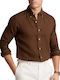 Shirt Long-sleeved Linen Shirt Chocolate Mousse