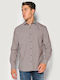 Long-sleeved Cotton Shirt Bordeaux